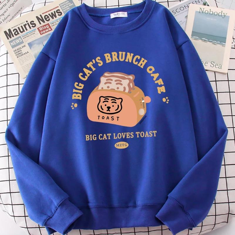 Cat Bread Maker Funny Cartoons Hoodies Women Autumn Fashion Sweatshirt Harajuku Hoody Loose Comfortable Clothing Hoodies & Sweatshirts Women’s