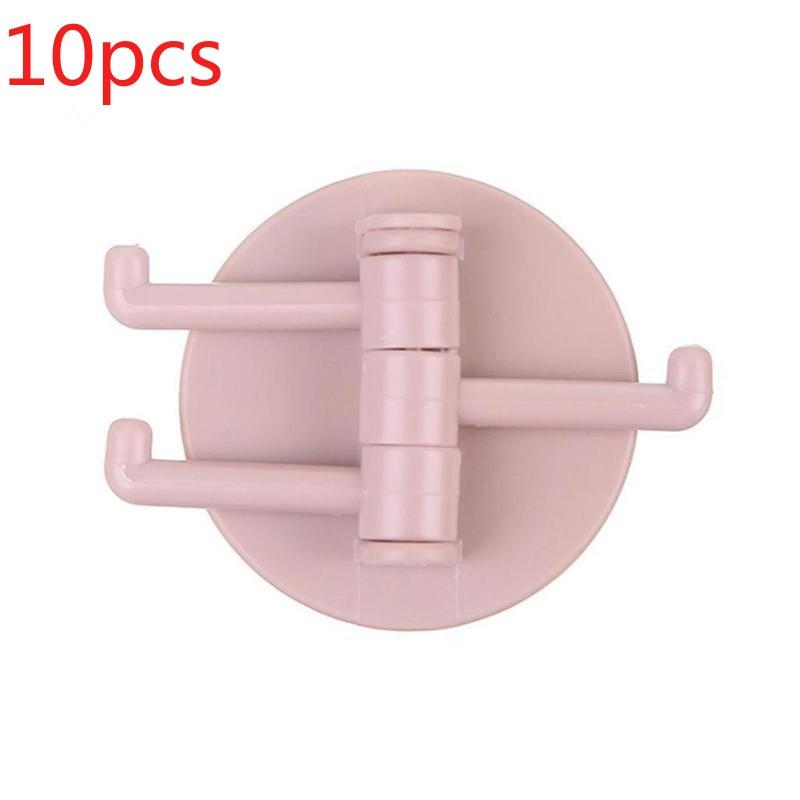 Universal Plastic Towel Hook 3-Split Rotating Holder Bathroom Door Back Hanger
