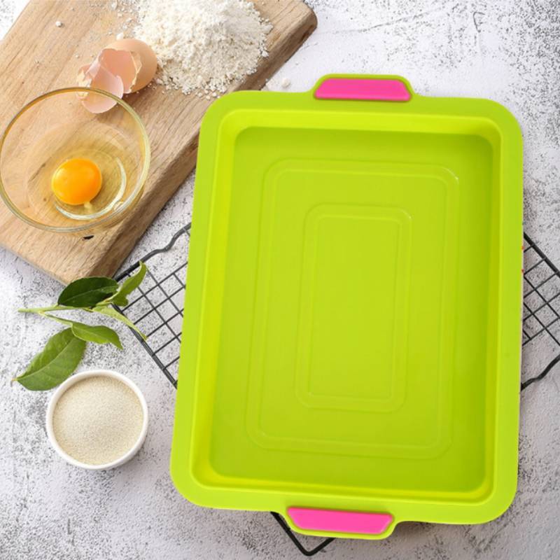 Silicone Baking Pan Rectangular Cake Mold With Easy Release For Home Baking And Swiss Roll Making