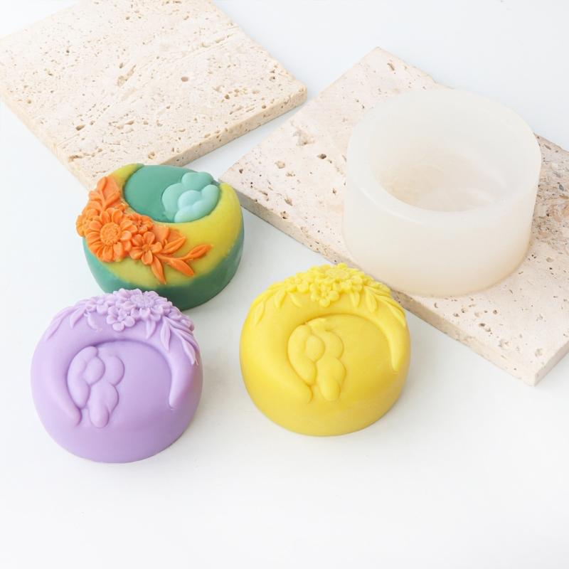 Soap Mould Resin Casting Molds DIY 3D Silicone Mould Cylinder Cake Mold Silicone Mold Handicrafts for Candle Soap Making