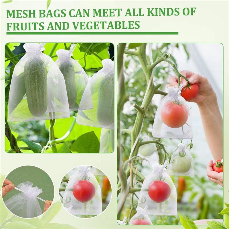 M-Modern-Fruit Protection Bag Fruit Net Bag With Drawstring Fruit Covered Net Bag Flower Tree For Plants, Fruits And Vegetables