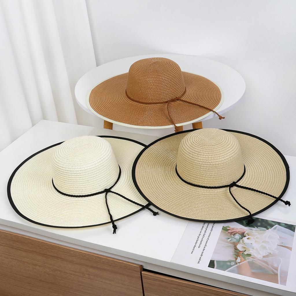 Summer Seaside Vacation Big Brim Sun Hat Women Sun Protection Beach Hat Casual Versatile Woven Straw Hat Women