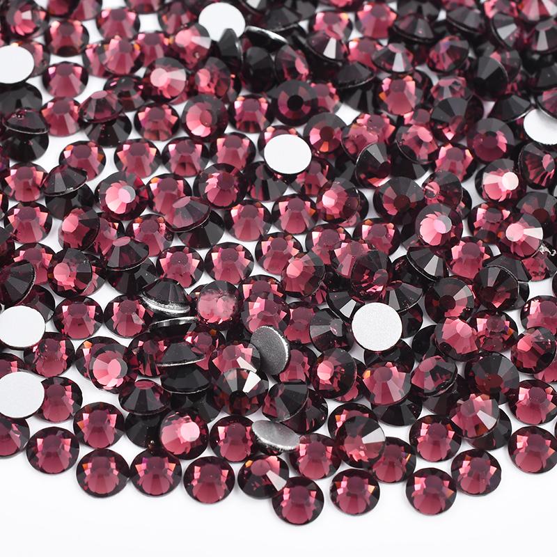 Glitter SS6 SS12 SS16 SS20 Light Rose Flat Back Crystal Stones Applique Non Hotfix Strass Glass Nail Rhinestone for DIY Craft