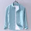 Spring Autumn New Solid Color Fashion Stand Collar Shirt Man High Street Casual Loose Button Long Sleeve Pure Cotton Cardigan
