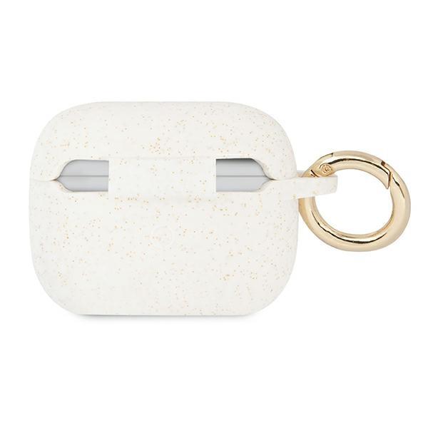 Guess Guapsggeh Airpods Pro Coverbiały/White Silicone Glitter