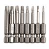 8Pcs 50mm 1/4 Hex Shank Magnetic Five-point Torx Screwdriver Bits Set T8-T40