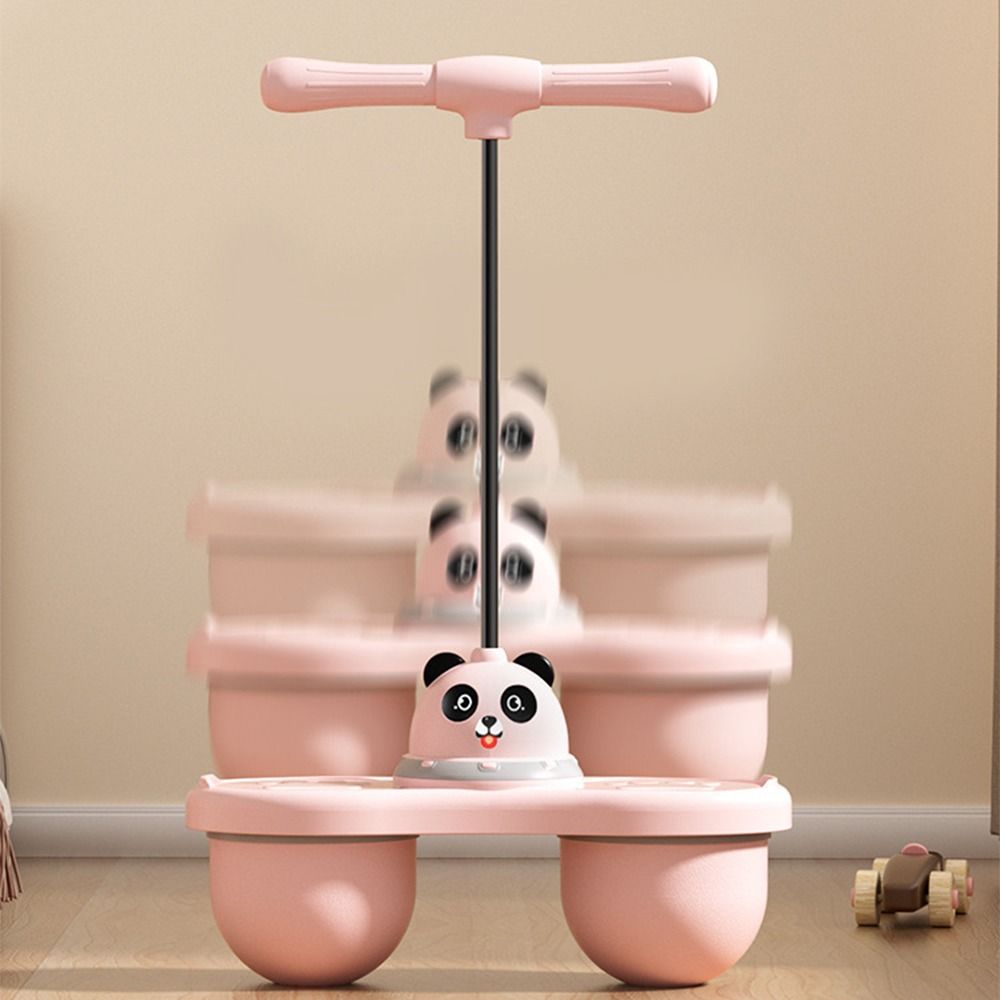 Kreslený Panda Skákací Míč Hračky s Rukojetí Elastický Balanční Míč Hračky Odrazová Hračka
