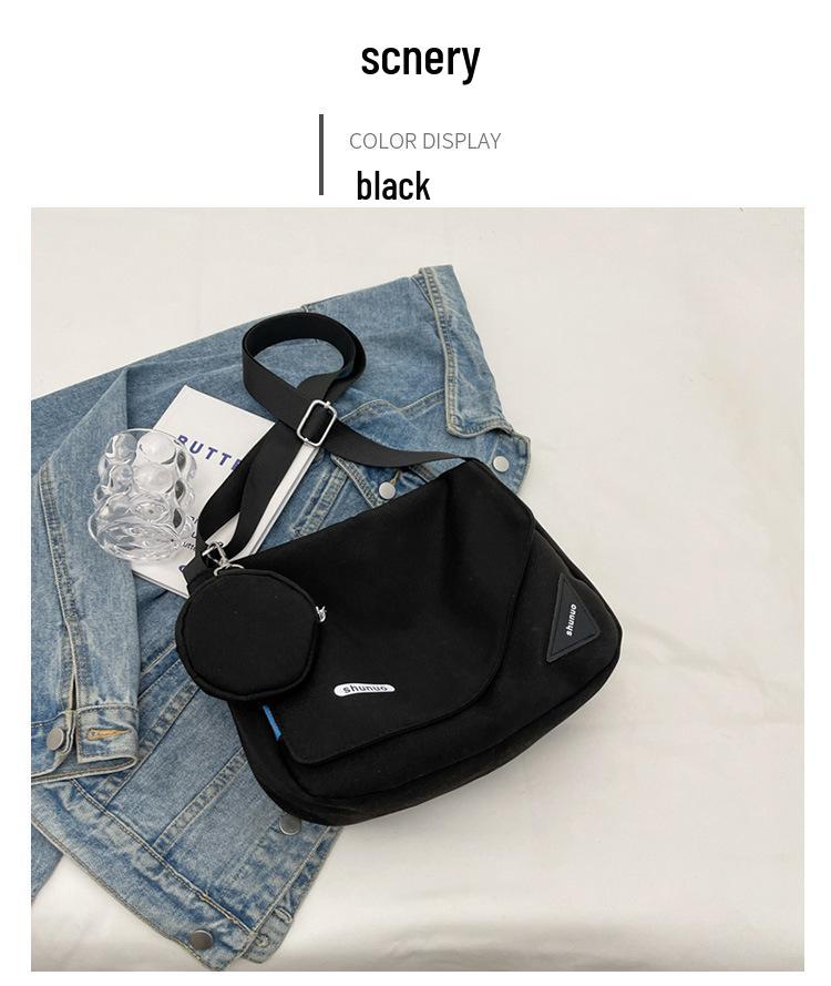 Large Capacity Women's Canvas Bag - Korean Style Student Casual Solid Color