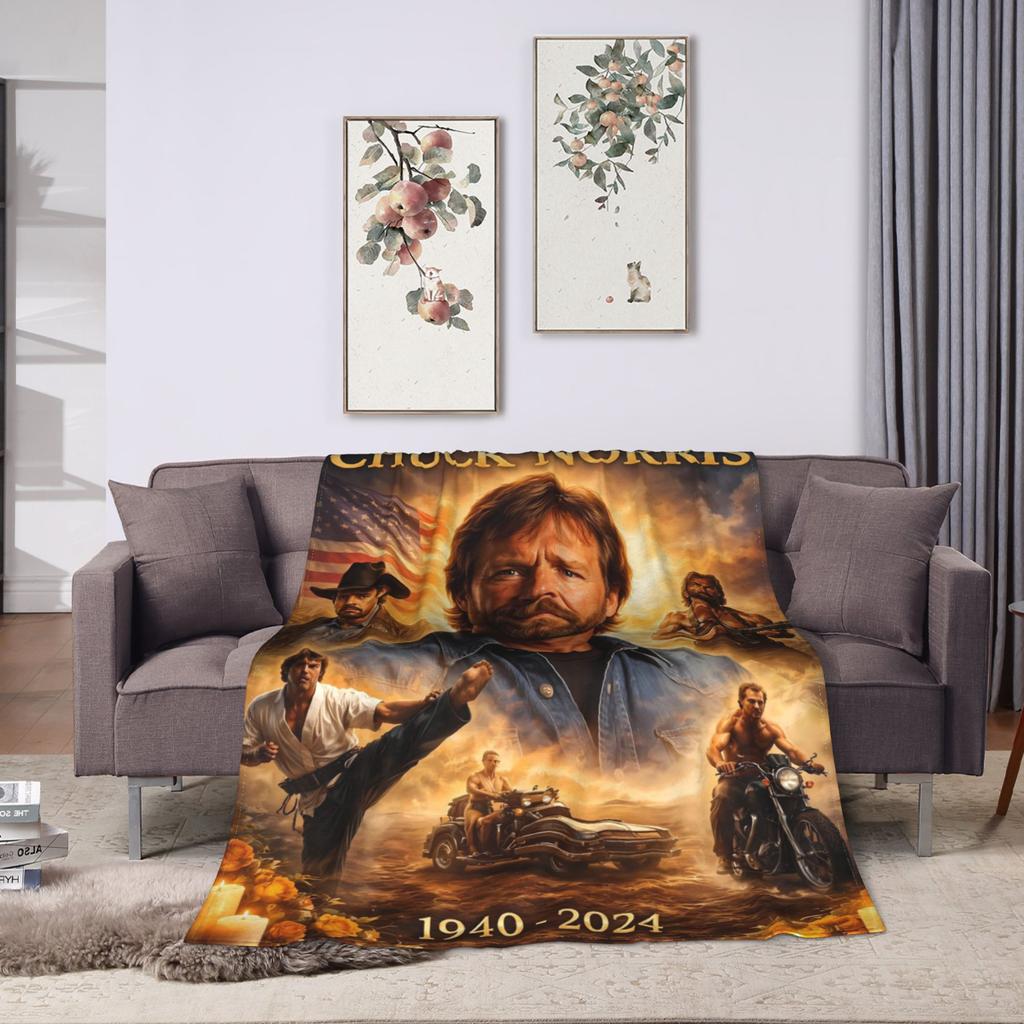 Chuck Norris Blankets Warm Soft Funny Plush Throw Blanket For Couch Chair Decorative Flannel Bedspread Bed Cover