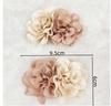 Handmade Double Flower Bubble Wrinkle Chiffon Fabric Peony 3D Rolled Floral Applique for Sewing Crafting Decoration 9 5cm by 6cm