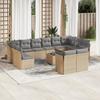 Vidaxl 13-Cz. Set di Mobili da Giardino con Cuscini, Beige, Polyrattan
