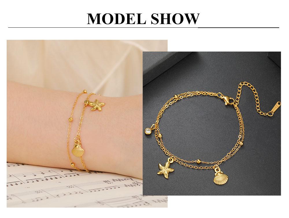 Cazador Starfish Seashell Charms Women's Bracelet Stainless Steel Summer Beach Jewelry Hand Bracelet Gift Trend 2026 Wholesale