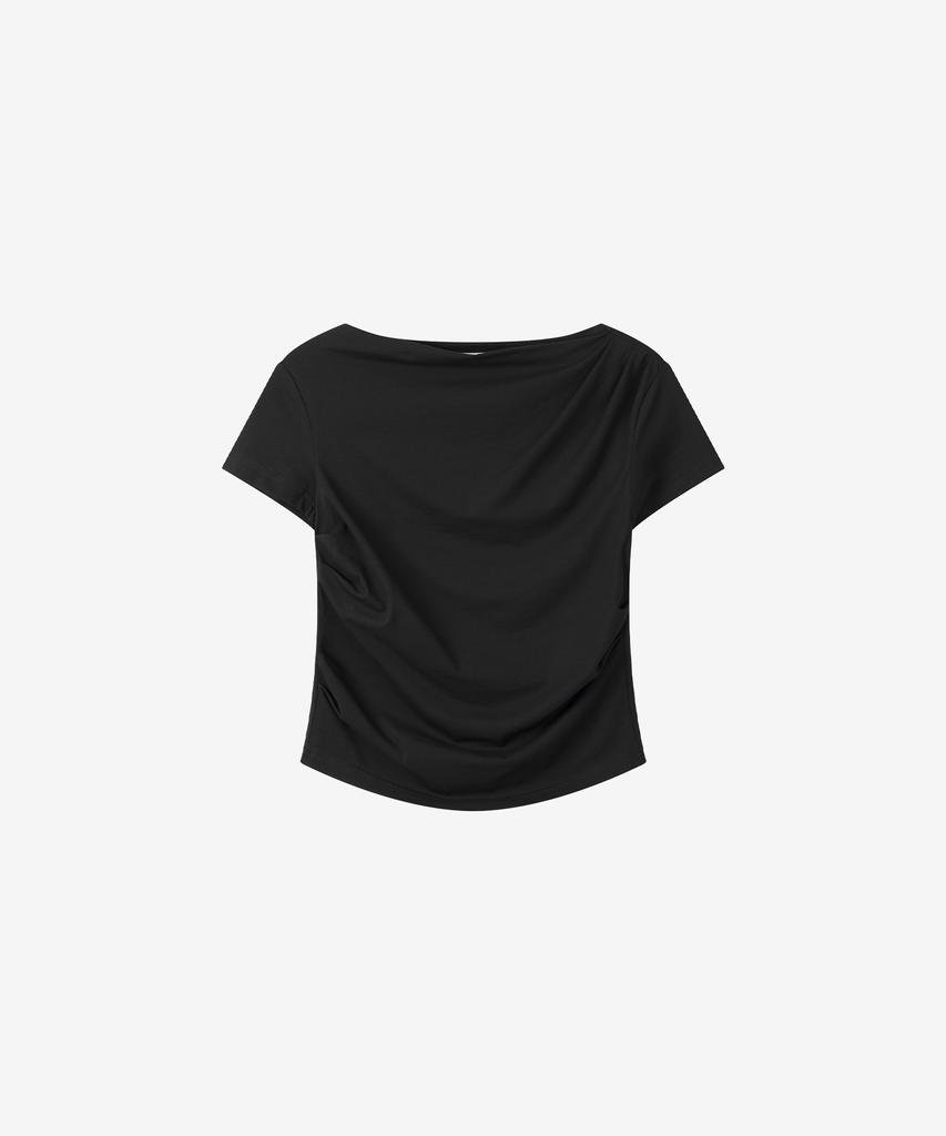 BASIKA Drape Short Sleeve T-Shirt (Black)