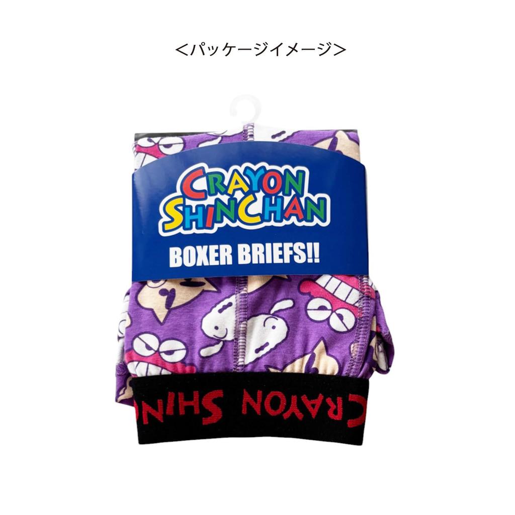 Small Planet Crayon Boxer Briefs with PU Face Design Shin-chan Men's (Size L)