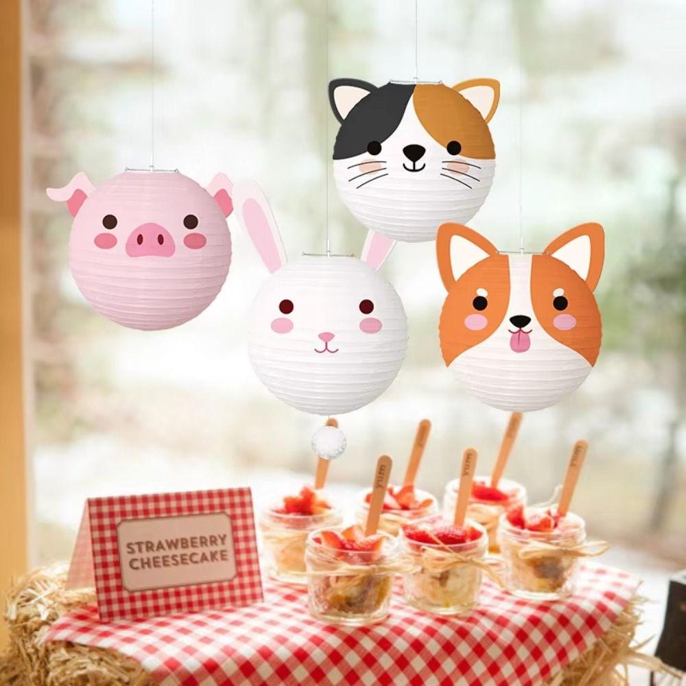3Pcs Foldable Animal Birthday Lantern DIY Children Festival Lantern  Kindergarten