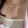 Japanese & Korean Pink Zircon Star Pendant Necklace - High-End Dainty Clavicle Choker