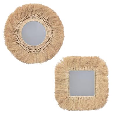 Farmhouse Mirror ,Makeup Mirror ,Versatile, Boho Mirror Woven Mirror for Home