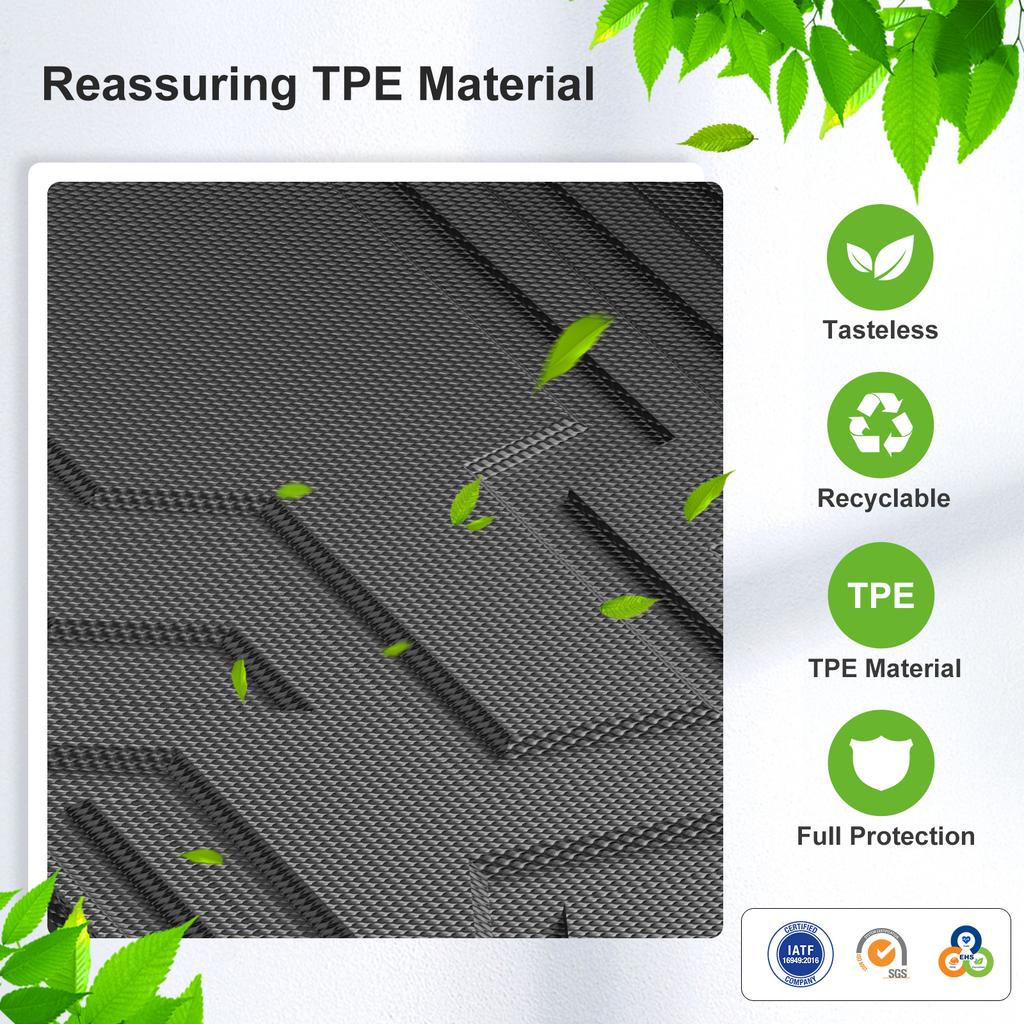 Smabee Left Drive for GWM Tank 500 2022‑2026 (5Seater Fuel Only) TPE 3D Car Floor Mats Cargo Liner Trunk Pad Accessories Black