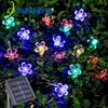 Led Solar Power Sakura Cherry Blossom Light 50led Spotlight Beads Tree String Lights Decorative for Tree Fences Hedges