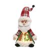 Holiday Display Figurine With Warm LED Glowing, Soft Fabric Christmas Tabletop Decors, Santa Snowman Deer Doll for Shelves, Mantels, and Counters