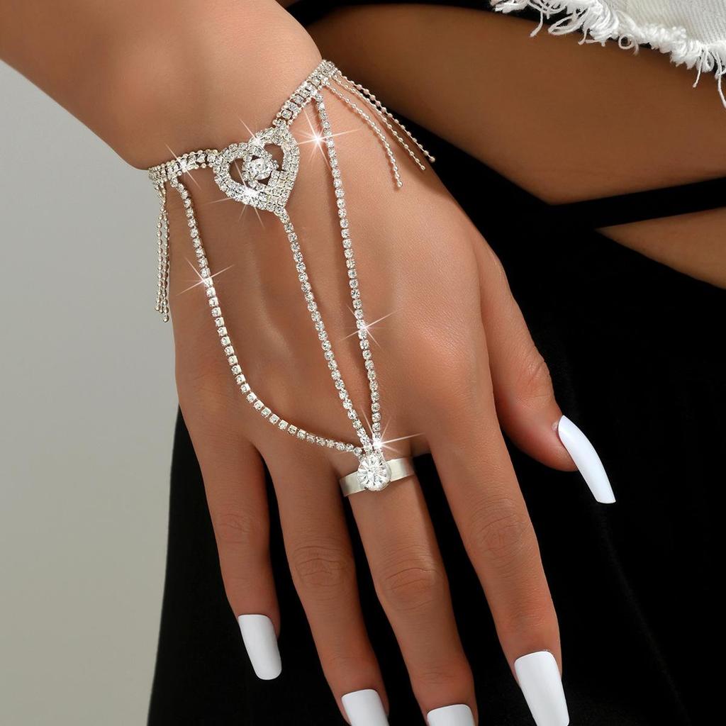 Trendige Strass-Fingerlose Handkette mit europäischem und amerikanischem Flair