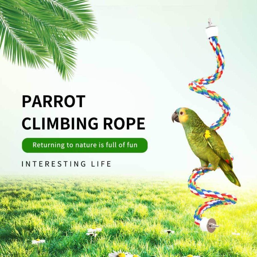 Colorful Parrot Rope Toy 40/80//105/200cm Parrot Stand Chewing Station Bird Perch for Cage Parrot
