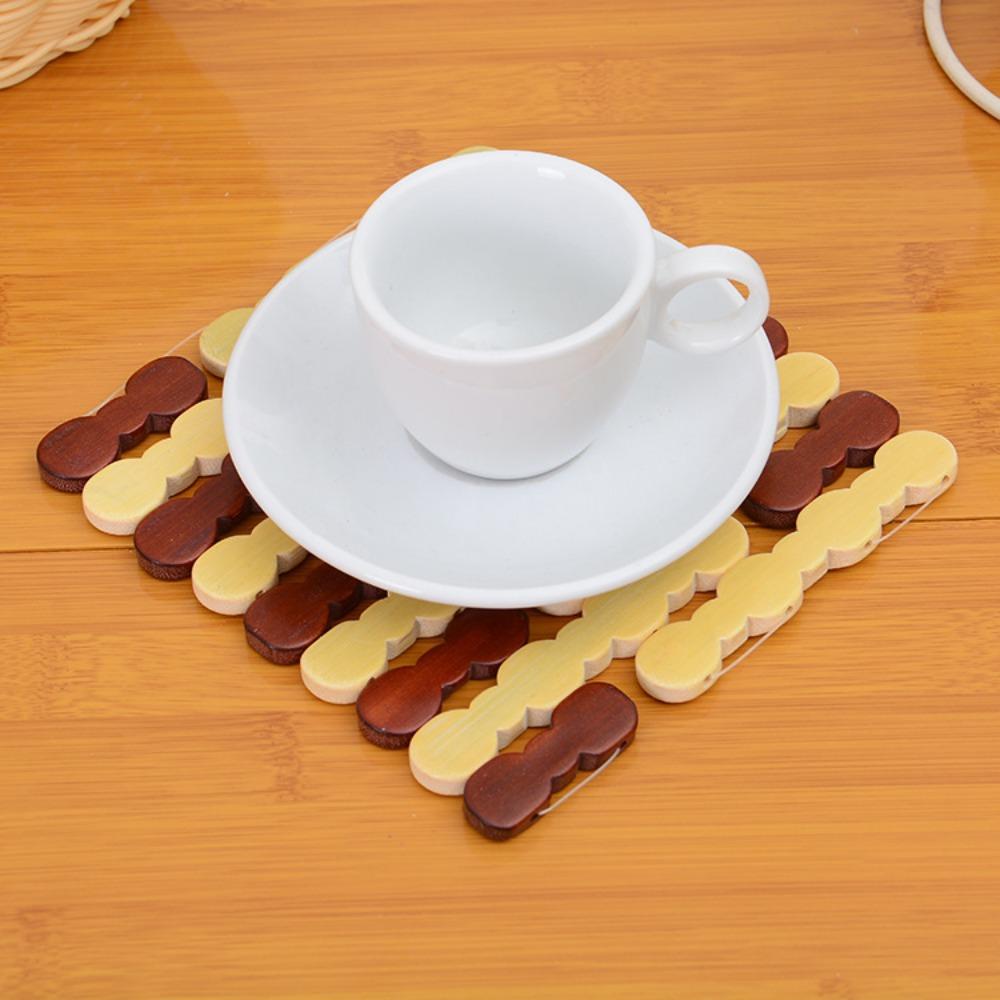 Heat Resistant Dining Table Mat Set Large Size Bamboo Material for Hot Pots And Bowls Home Use round ape Restaurant Supplies