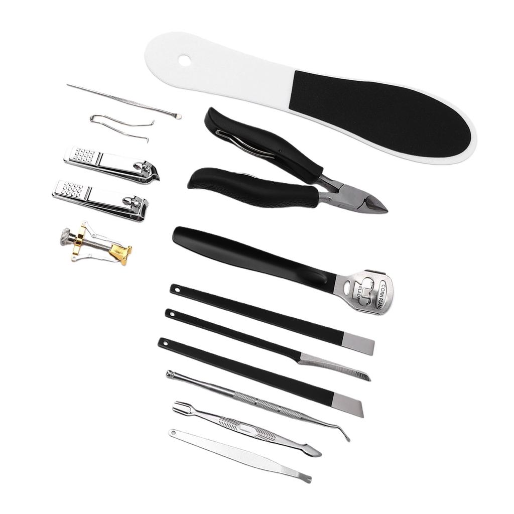14 Pcs Toenail Care Kit Stainless Steel Toenail Removal Kit with Clippers Scrapers Lifter Ear Spoon Cuticle Pusher