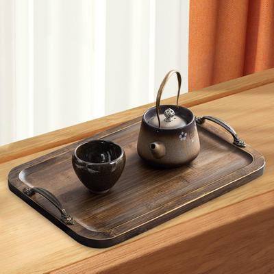 Serving Tray Coffee Dining Dinner Kitchen with Handles Dinning Bamboo