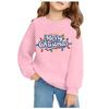 Girls Christmas Print Long Sleeve Hooded Sweatshirt Casual Comfortable Pullover for Fall Winter