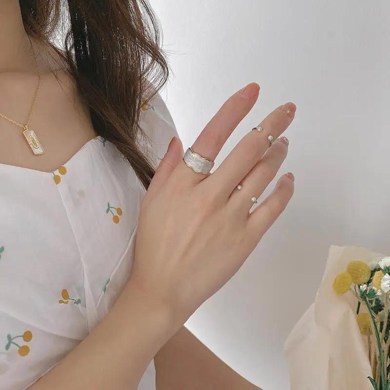 Punk Colorful Enamel Round Metal Ring for Women Fashion Geometric Twist Open Adjustable Rings Wholesale Jewelry Gifts