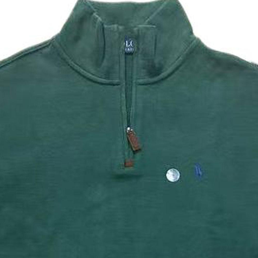 Polo Ralph Lauren Ss24 Solid Color Small Pony Logo Embroidered Half-Zip Knit Long Sleeve Sweatshirt Men sweatshirt Green 710635035-063