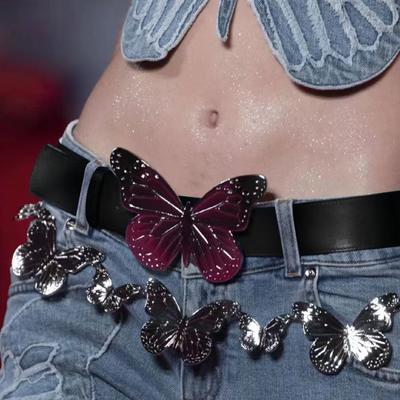 Bauchkette Schmetterling Bauchkette Lagenkörperkette Schmetterling Taillenkette Gürtel Rockkette y2k Hosenkette Jeansgürtel