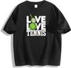 Teen T-Shirt,Live Love Tennis Print,Short Sleeve Tees