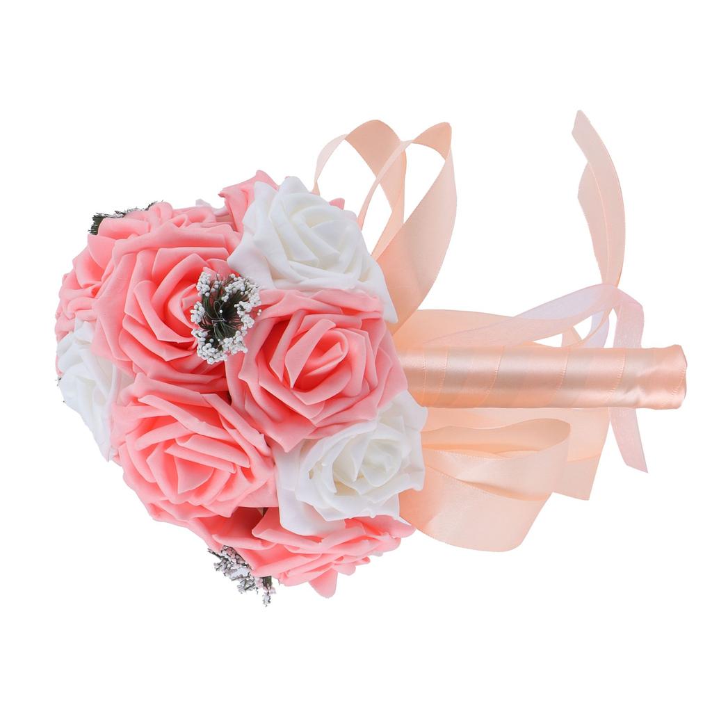 Bridal Bouquet PE Artificial Flowers Bunch for Wedding Stage Office Home Decoration