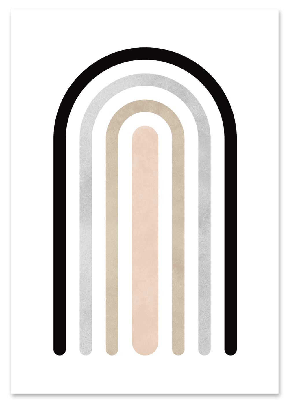 

Plakat boho geometryczna tęcza 30x40 cm