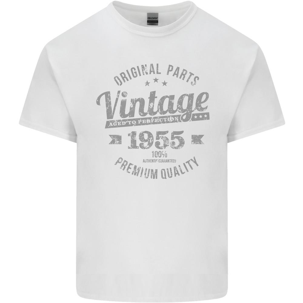 Vintage Year 70th Birthday 1955 Mens Light Cotton T-Shirt White Unisex T-Shirt L