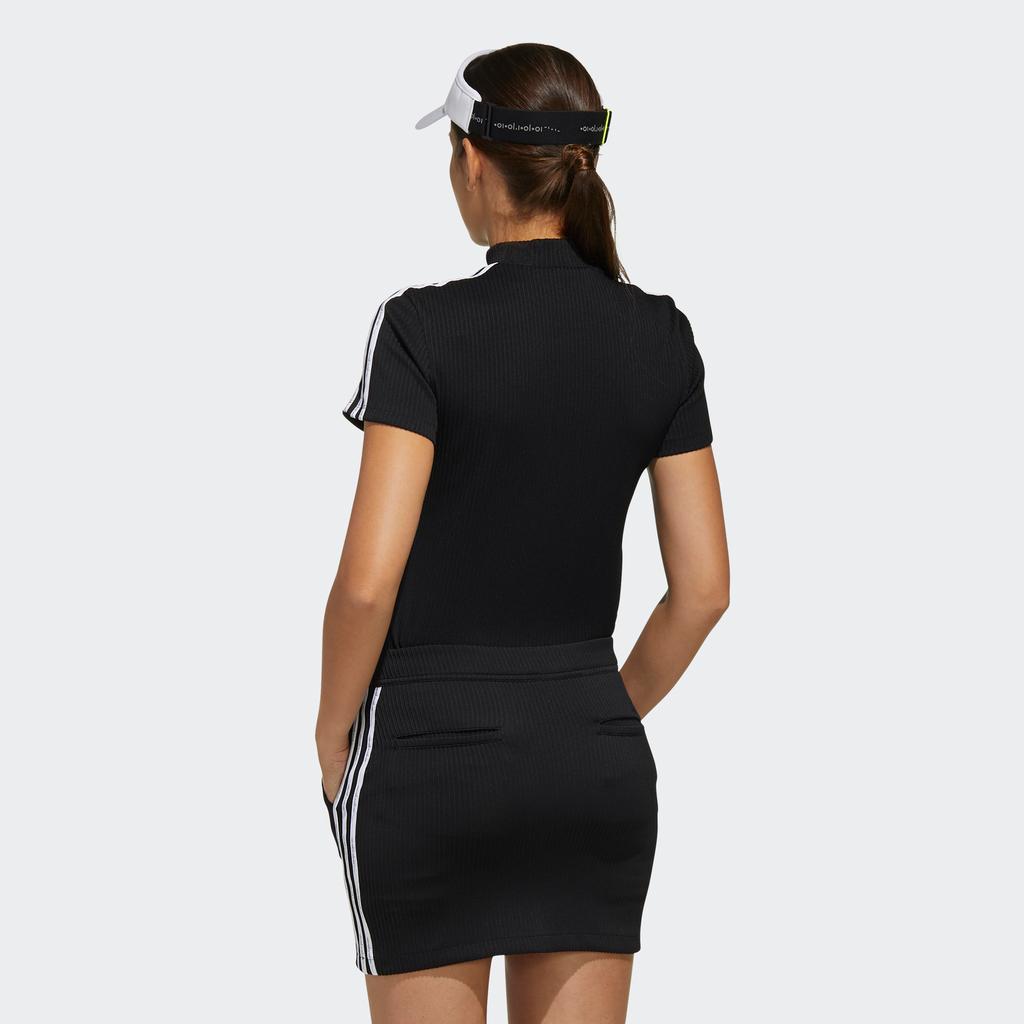 Adidas Logo Embroidered Golf Sports Short Sleeve T-Shirt Women T-Shirts Black FJ2452