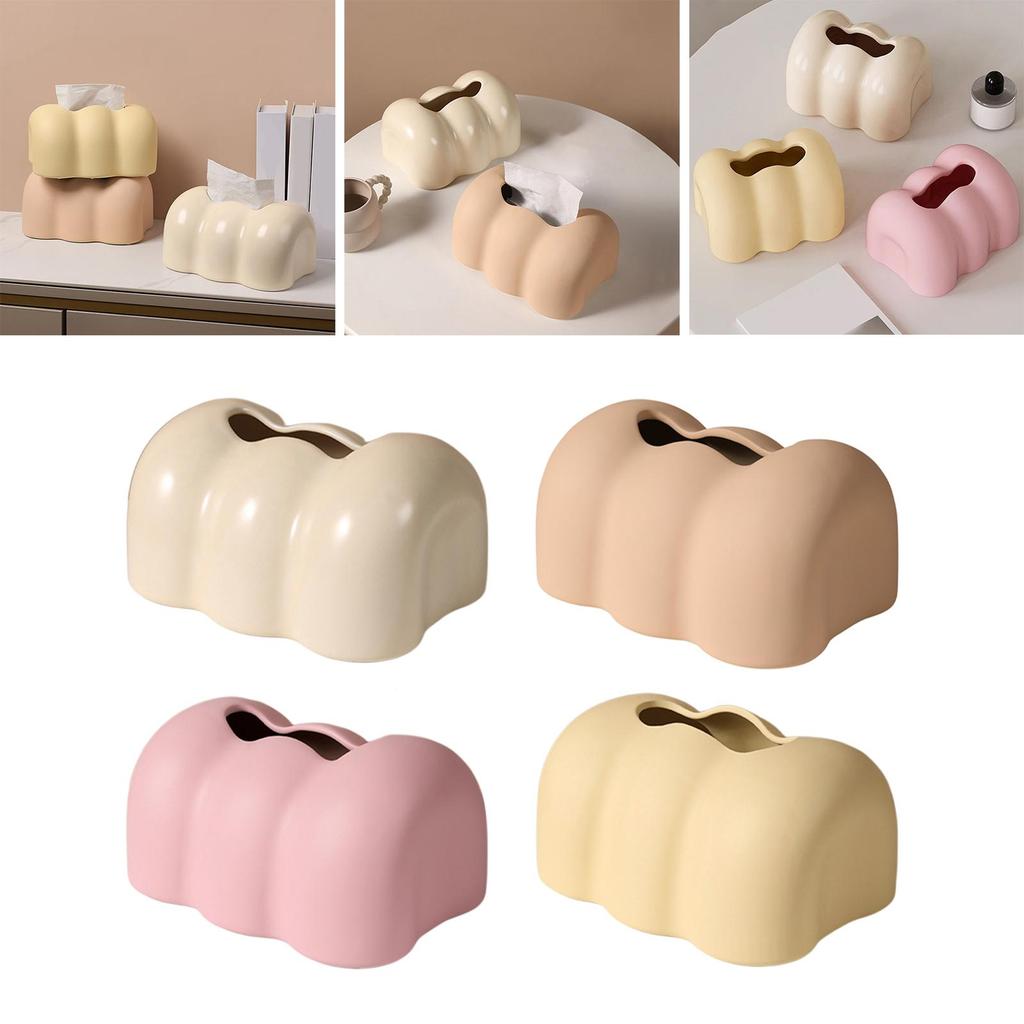 Ceramic Tissue Cover Desktop Ornaments Storage Boxes for Hotel Kitchen Household