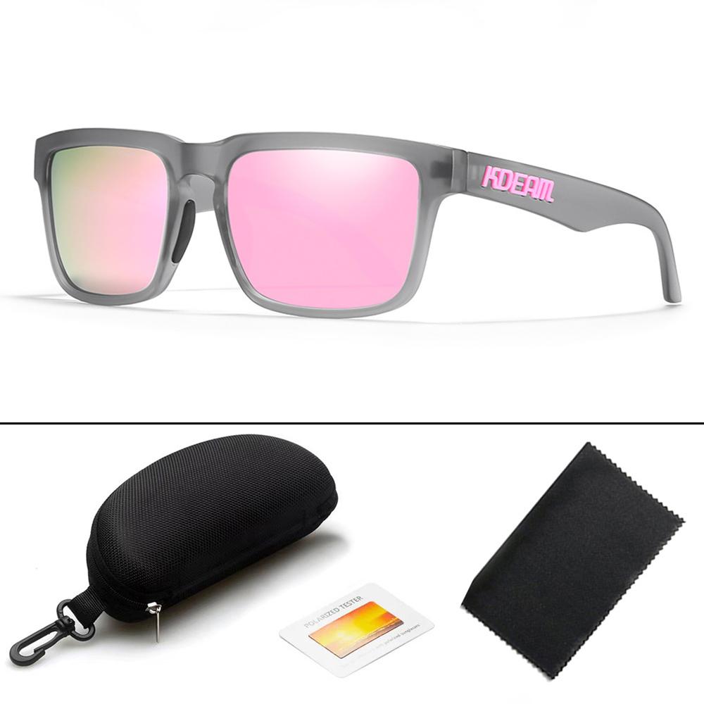 KDEAM Unisex Square Polarized Sunglasses Outdoor Retro Style Lightweight Comfortable Fashion Women Sun Glasses With Hard Case