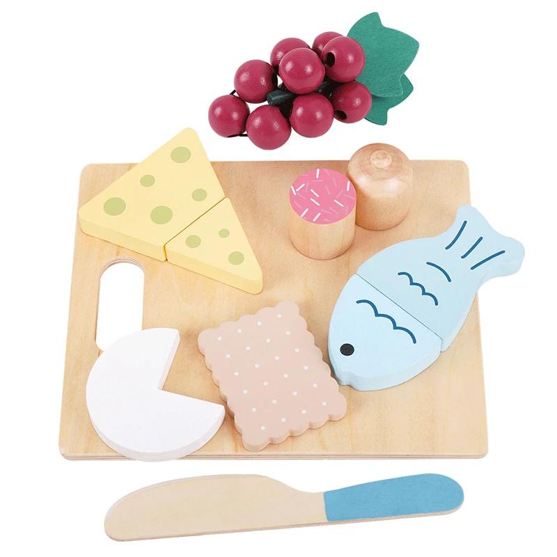 Non-Toxic Kitchen Toy High Quality Pretend Play Kids Simulation Wooden Food Salad Set Creative Wooden Fruit Toy Early Education Play House