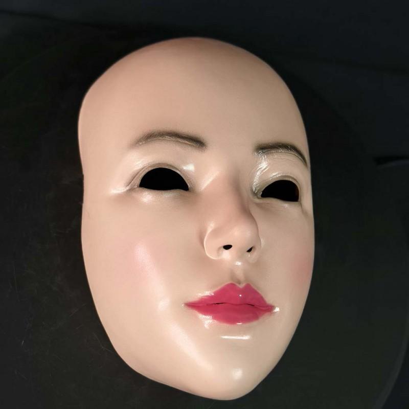 Open Mouth Beauty Latex Mask Halloween Cosplay Funny Party Costume Prop