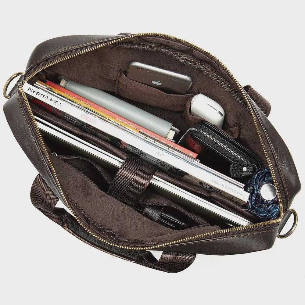 Marant Men's Leather Business Briefcase & Crossbody Bag - Trendy & Simple Design