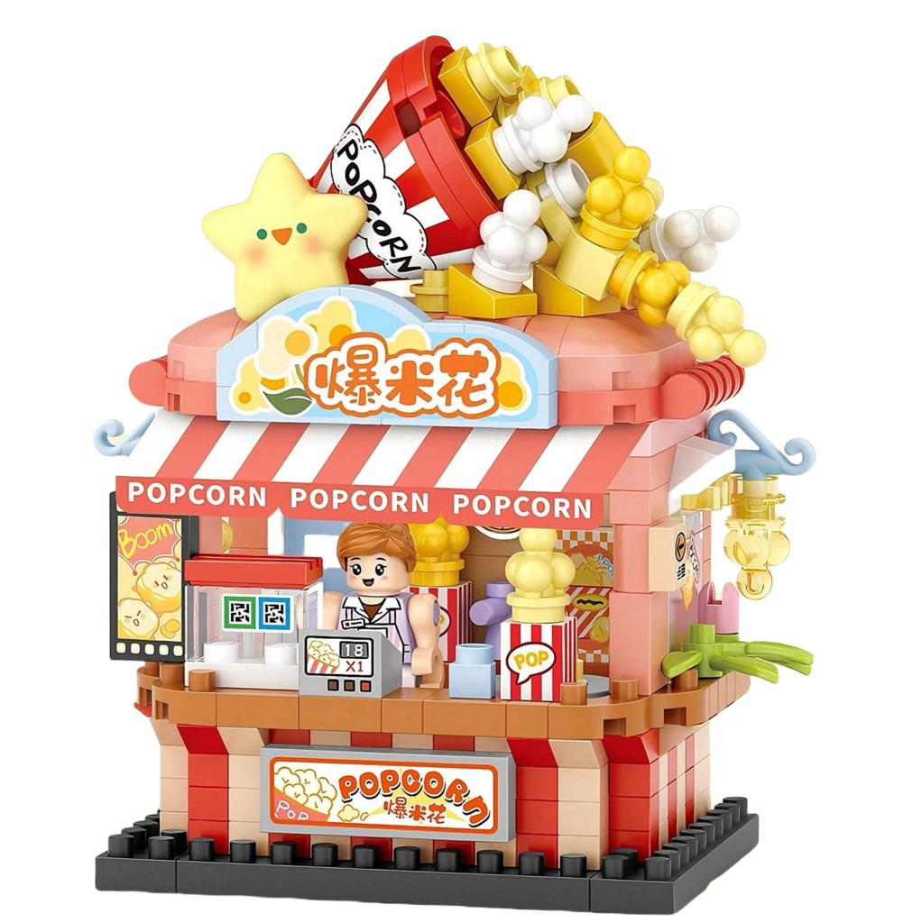 House Building Blocks Household Appliance Dessert Store Street View Snack Children's Toys Boys Girls Gifts Compatible With