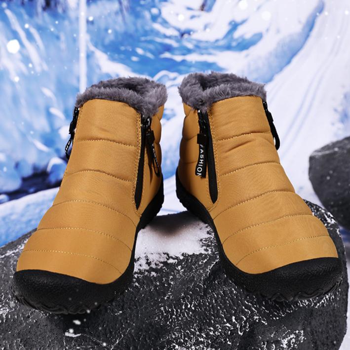 Autumn and Winter New Oversized Snow Boots for Men's Outdoor, Thick and Warm Cotton Shoes with Zipper and Fleece, Winter Outdoor Men's Shoes