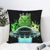 Green Alien Cat Meme Pillow Case Print Pillow Cover For Living Room Bed Chair Vintage Pillowcases