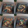 2D Colorful Fish Geometric Pattern Throw Pillow Pattern Cushion Cover Suitable For Sofa Bedroom Car Pillow Cover