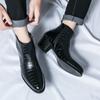 Podzimní/Zimní Vysoce Kvalitní Módní Pánské Špičaté Retro Boty Nové Vysoké Podpatky Pánské Ležérní Boty Pravá Kůže Boční Zip Pánská Obuv