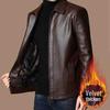 Herren Winter Lederjacke mit Fleece Futter - Für mittleres und älteres Alter.