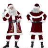 Red Fancy Dress Up Party Man Costume Santa Claus Suit Adult Oversize Christmas Cosplay